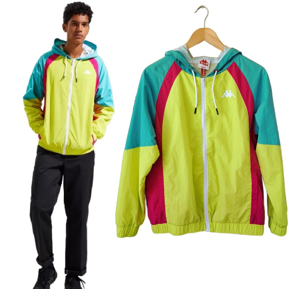 Kappa x Urban Outfitters '90s Windbreaker Jacket Men's Small Zip Front Hoodie